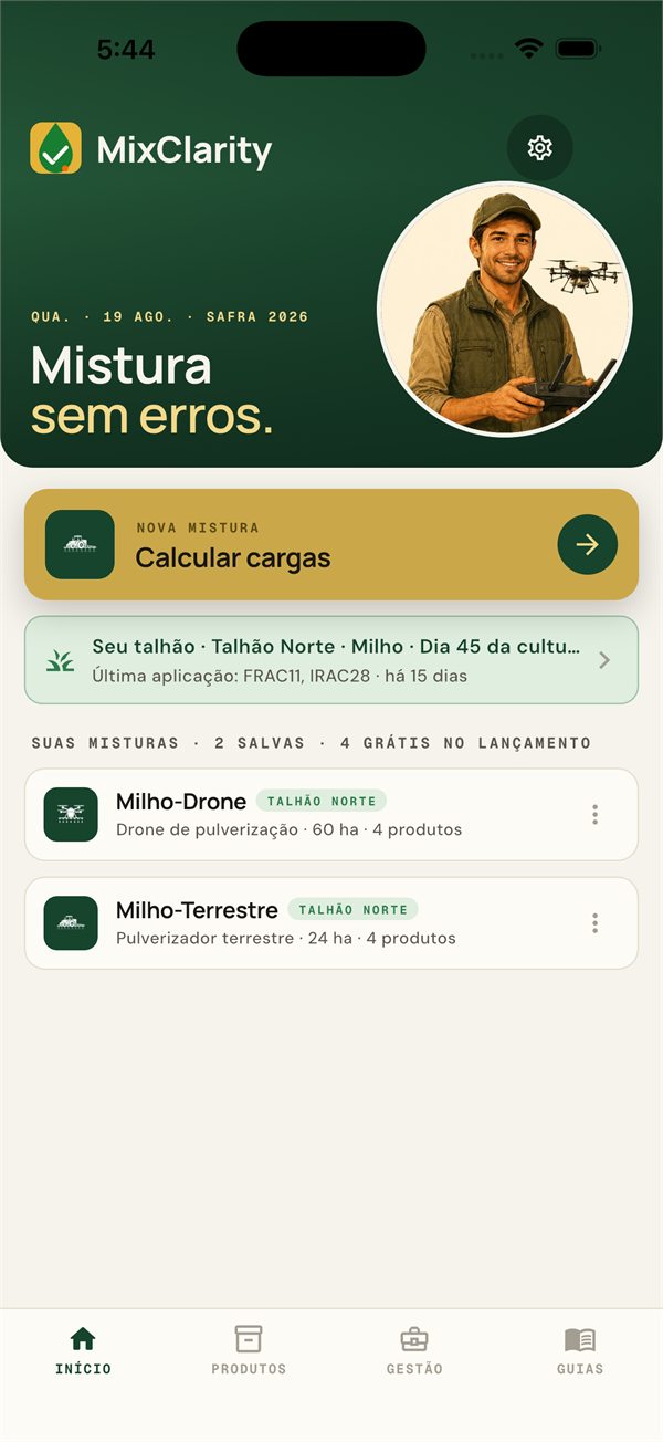 Seu campo na palma da mão